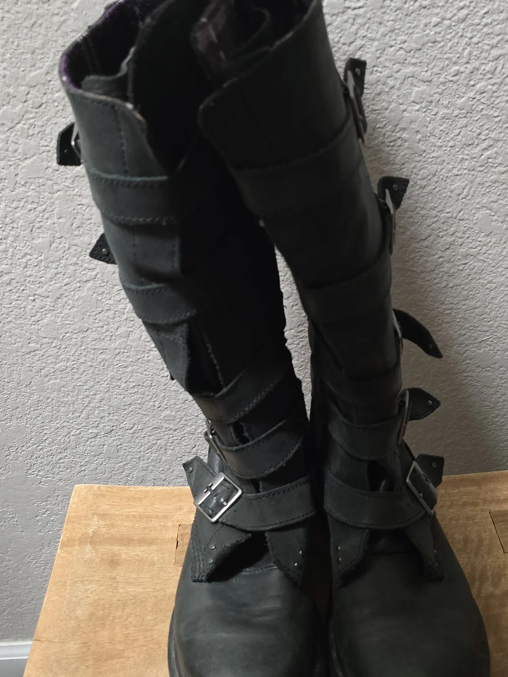Dr. Martens Black Buckle Combat Boots - Picture 2 of 3